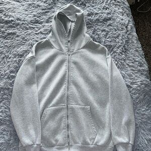 Grey Oversized Zip up